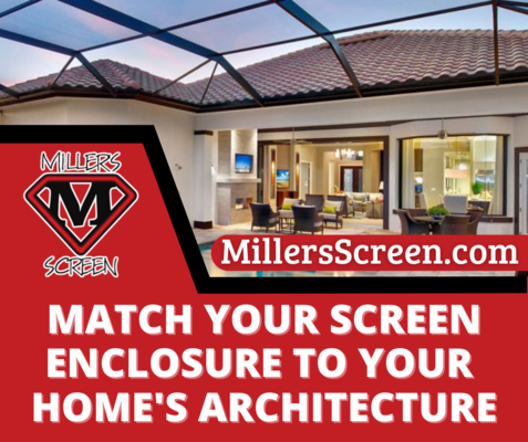 Match your screen enclosure to your home's architecture with Miller's Screen.
